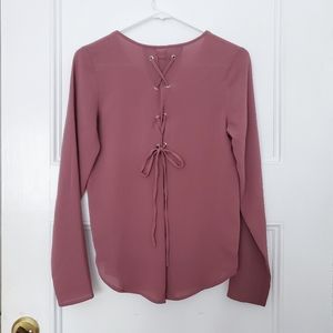 Mauve Tie-Back Long Sleeve